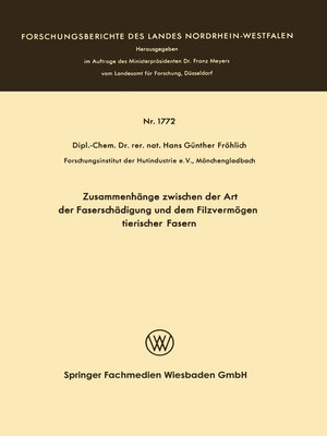 cover image of Zusammenhänge zwischen der Art der Faserschädigung und dem Filzvermögen tierischer Fasern